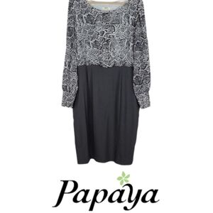 Women's Plus Vintage Snake Reptile Print Lined Longsleeve Retro Dress Size 16